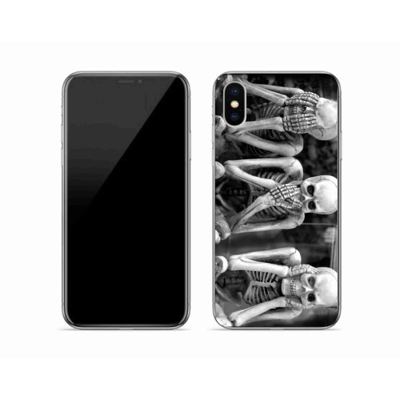 Gelový kryt mmCase na mobil iPhone XS - kostlivci