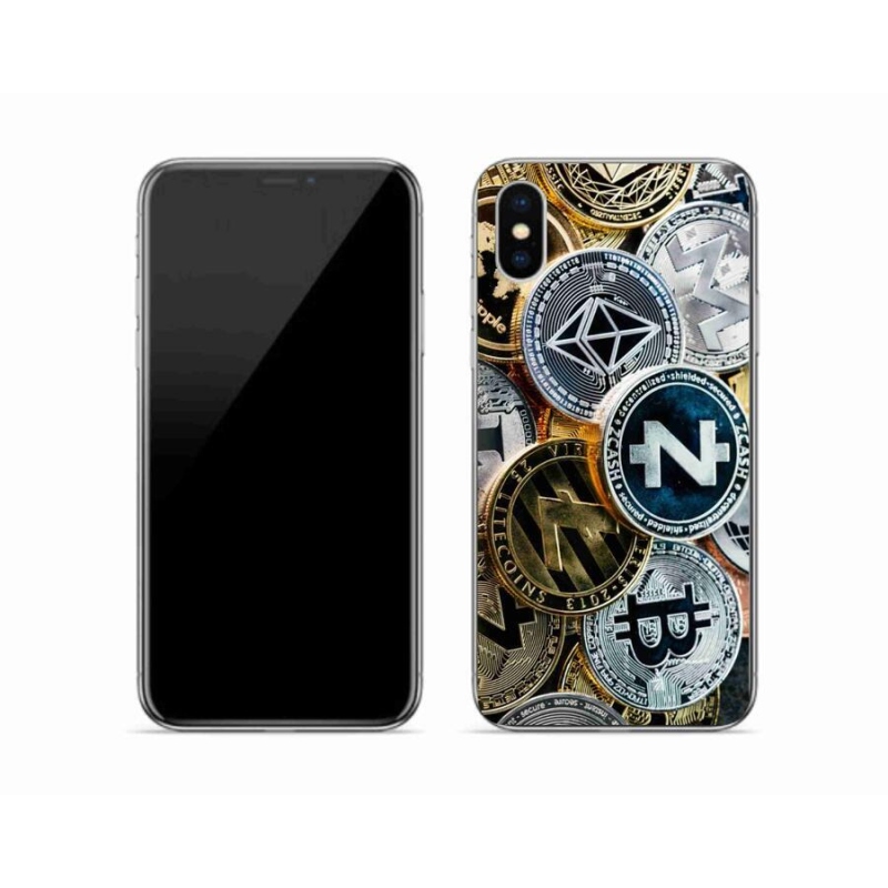 Gelový kryt mmCase na mobil iPhone XS - kryptoměny