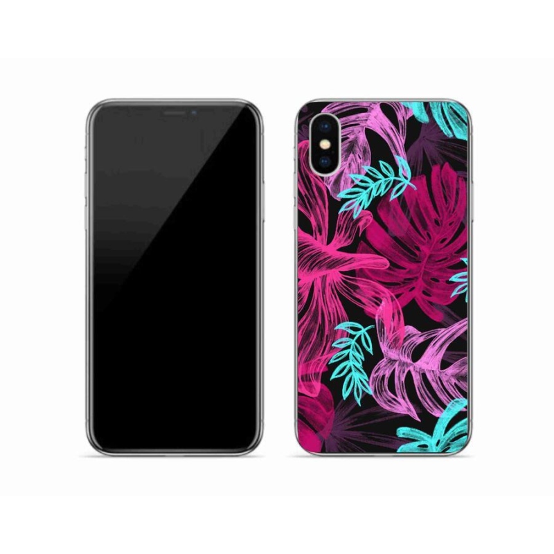 Gelový kryt mmCase na mobil iPhone XS - květiny 1