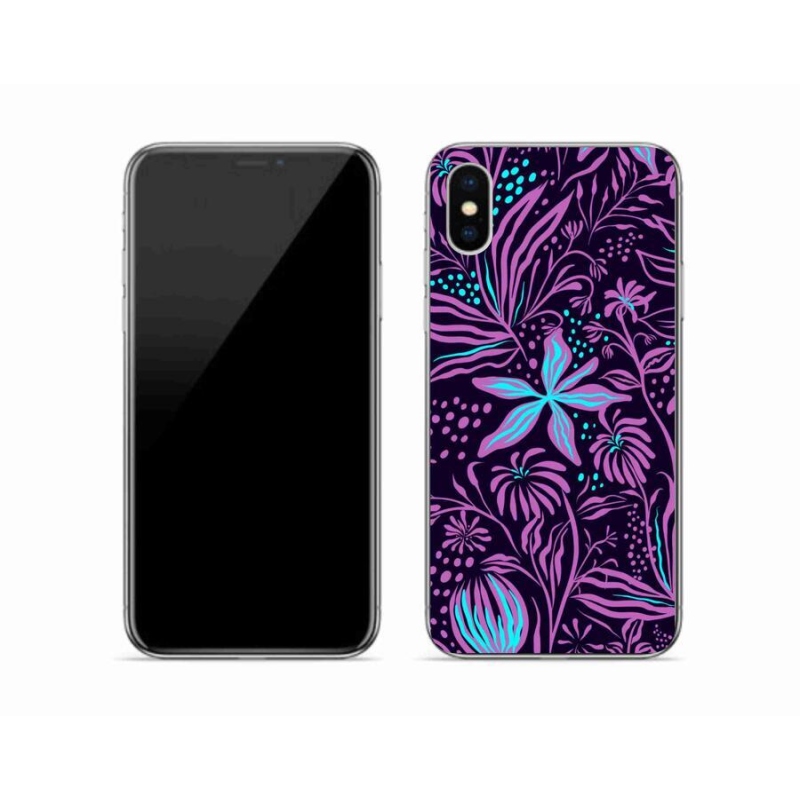 Gelový kryt mmCase na mobil iPhone XS - květiny 2