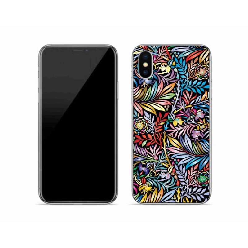 Gelový kryt mmCase na mobil iPhone XS - květiny 5