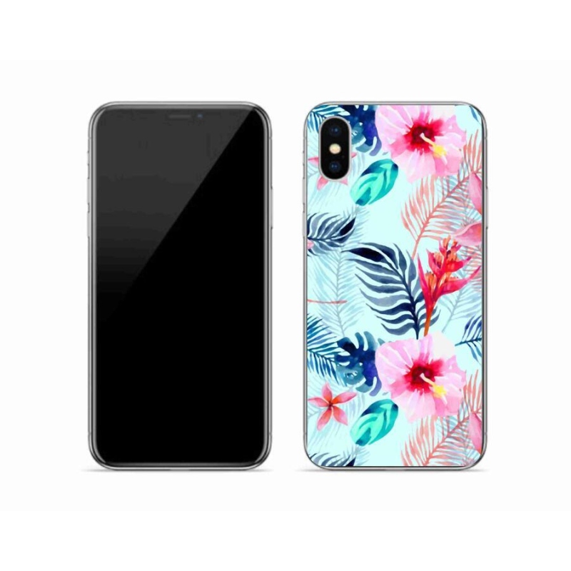 Gelový kryt mmCase na mobil iPhone XS - květiny