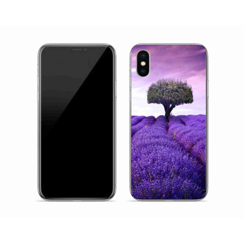 Gelový kryt mmCase na mobil iPhone XS - levandulová louka