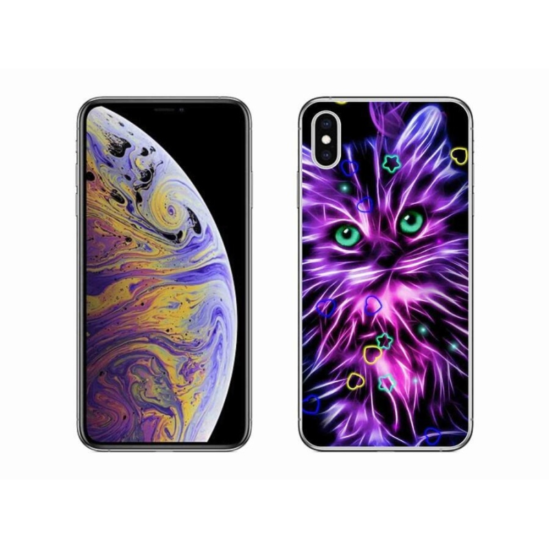 Gelový kryt mmCase na mobil iPhone XS Max - abstraktní kočka
