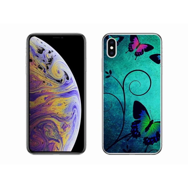 Gelový kryt mmCase na mobil iPhone XS Max - barevní motýli