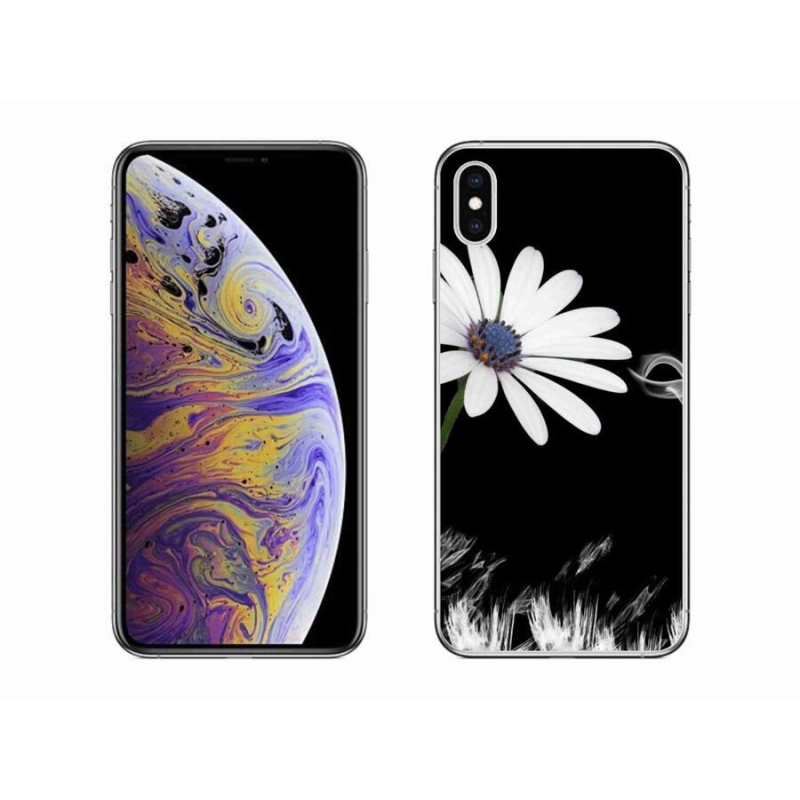 Gelový kryt mmCase na mobil iPhone XS Max - bílá květina