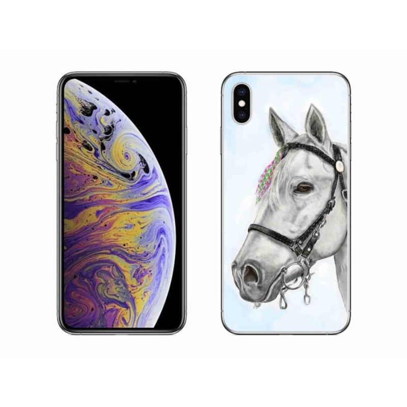 Gelový kryt mmCase na mobil iPhone XS Max - bílý kůň 1