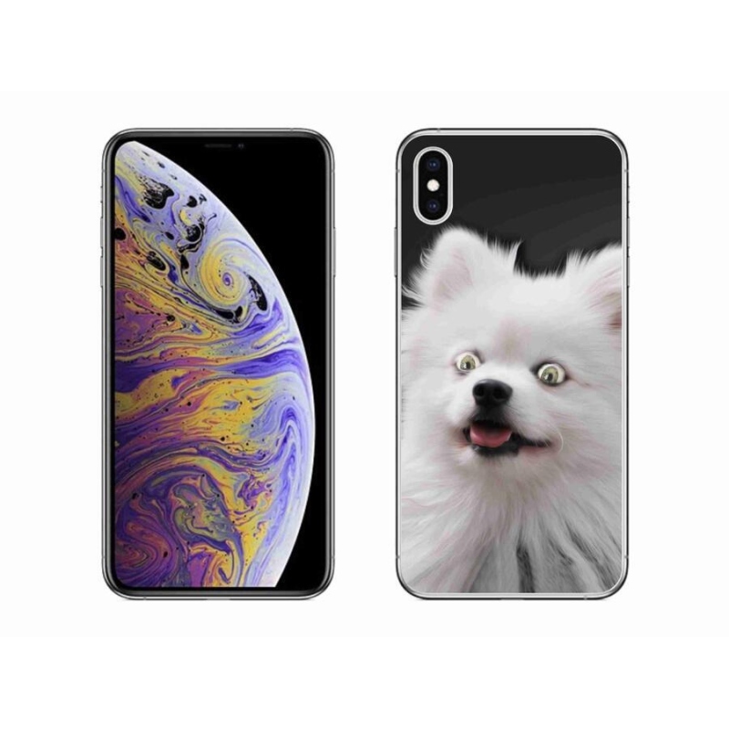 Gelový kryt mmCase na mobil iPhone XS Max - bílý špic