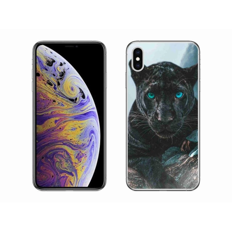 Gelový kryt mmCase na mobil iPhone XS Max - černý panter