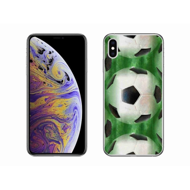 Gelový kryt mmCase na mobil iPhone XS Max - fotbalový míč