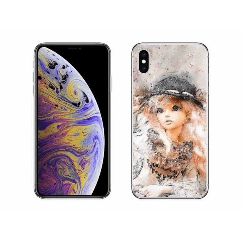 Gelový kryt mmCase na mobil iPhone XS Max - holčička s kloboukem
