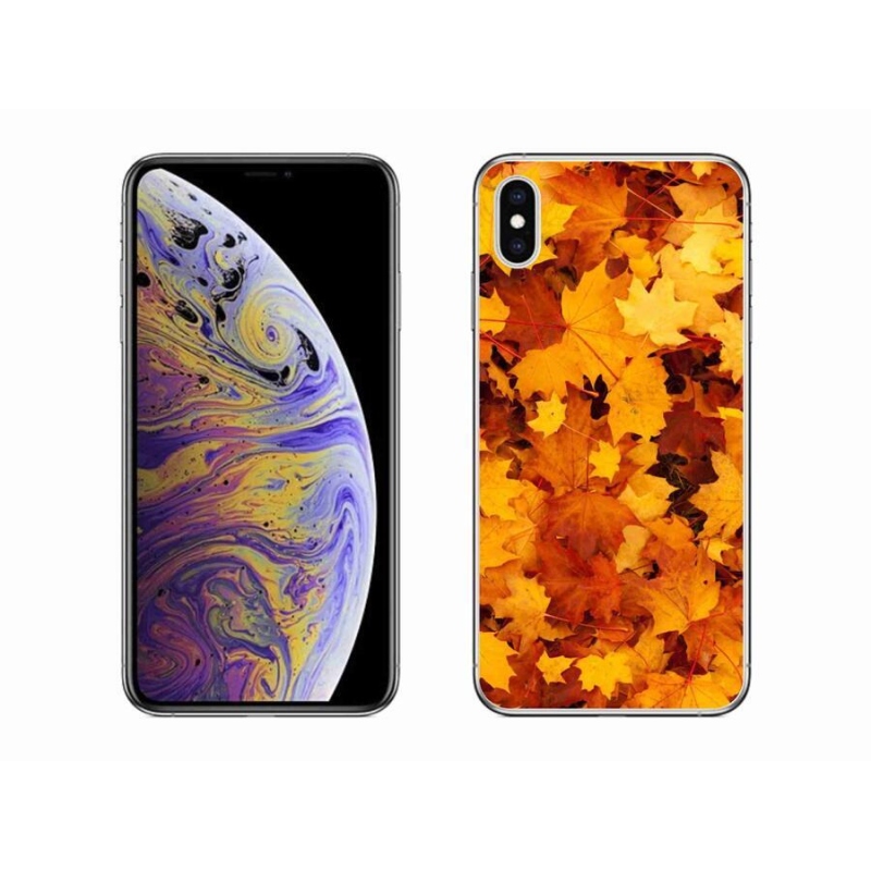 Gelový kryt mmCase na mobil iPhone XS Max - javorové listy