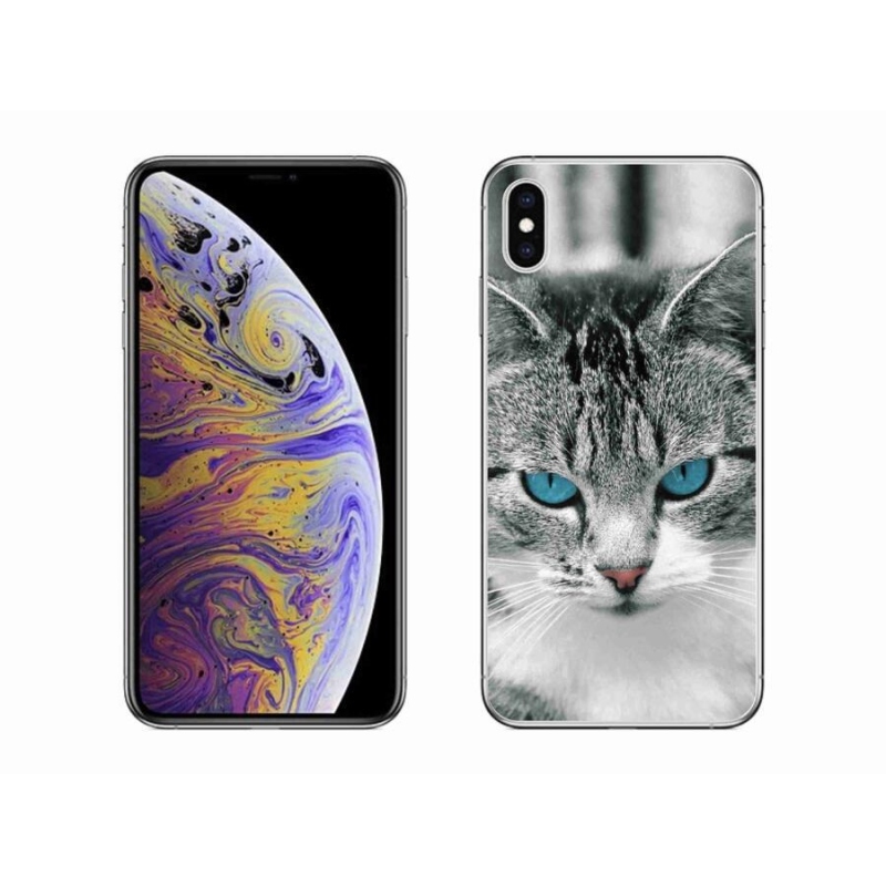 Gelový kryt mmCase na mobil iPhone XS Max - kočičí pohled 1