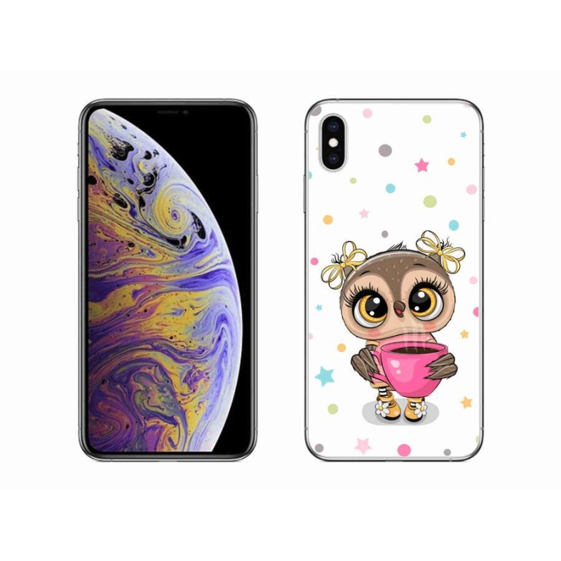 Gelový kryt mmCase na mobil iPhone XS Max - kreslená sovička