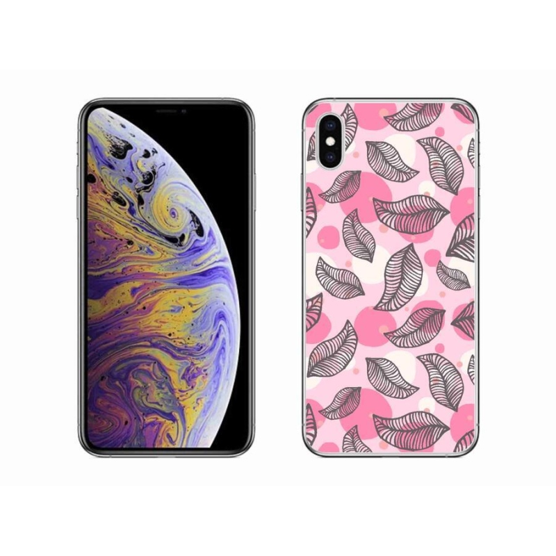 Gelový kryt mmCase na mobil iPhone XS Max - kreslené padající listy
