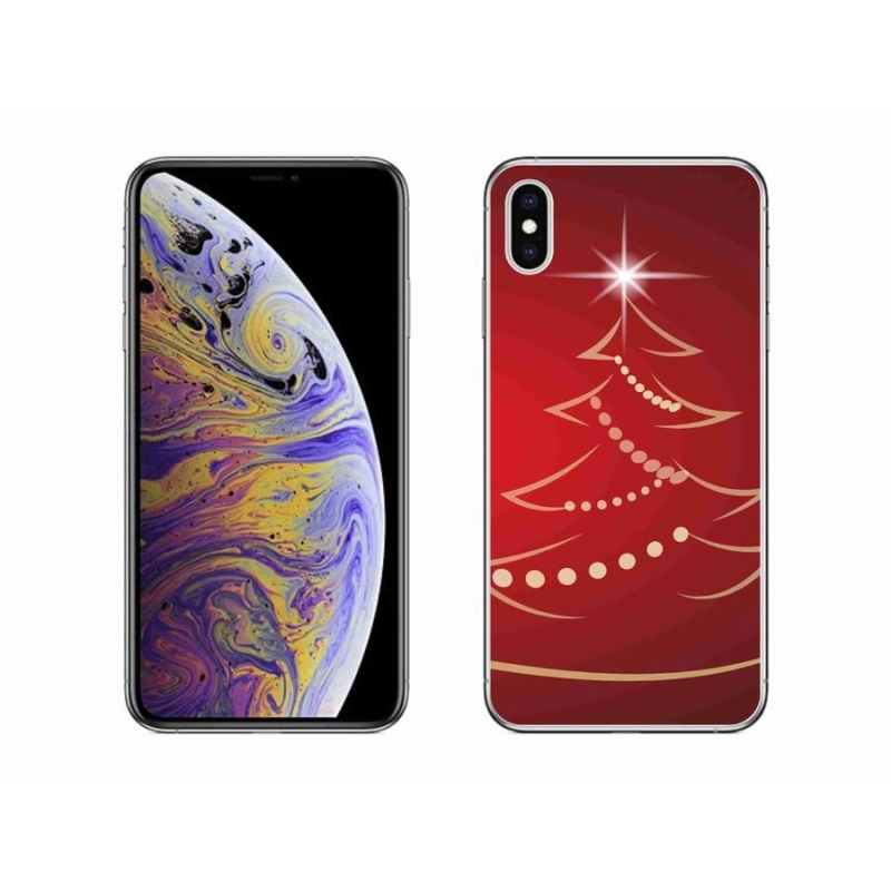 Gelový kryt mmCase na mobil iPhone XS Max - kreslený vánoční stromek