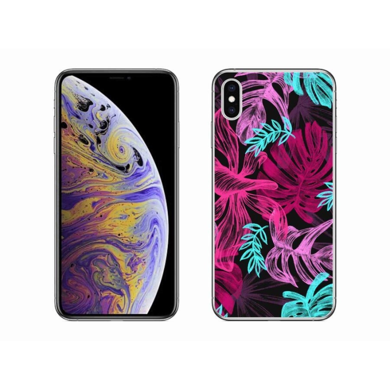 Gelový kryt mmCase na mobil iPhone XS Max - květiny 1