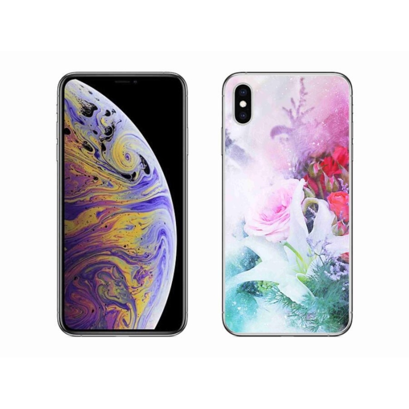 Gelový kryt mmCase na mobil iPhone XS Max - květiny 4