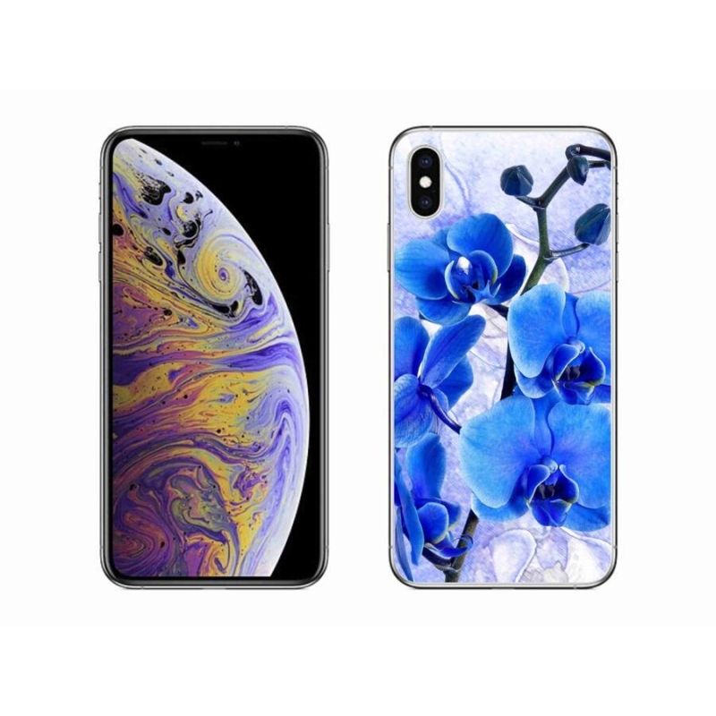 Gelový kryt mmCase na mobil iPhone XS Max - modré květy