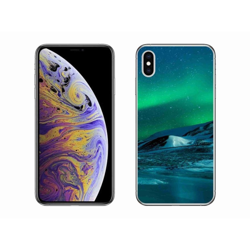 Gelový kryt mmCase na mobil iPhone XS Max - polární záře