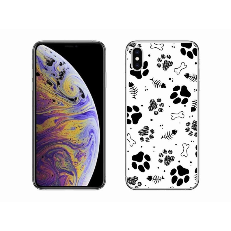 Gelový kryt mmCase na mobil iPhone XS Max - psí tlapky 1