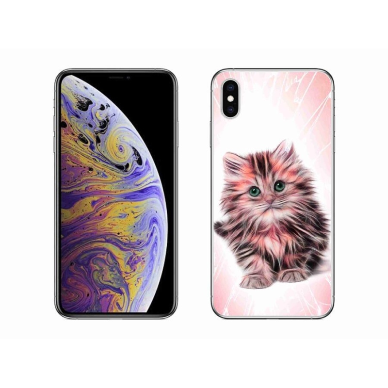 Gelový kryt mmCase na mobil iPhone XS Max - roztomilé kotě