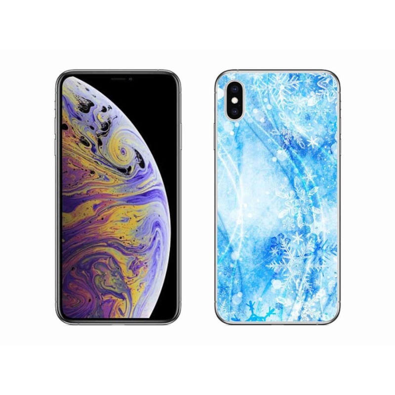 Gelový kryt mmCase na mobil iPhone XS Max - sněhové vločky