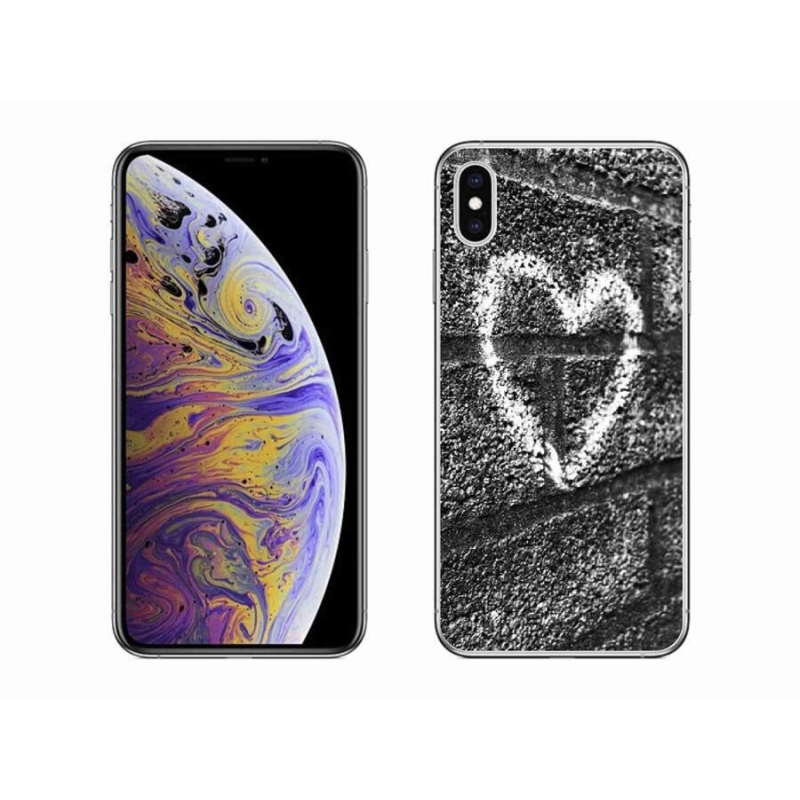 Gelový kryt mmCase na mobil iPhone XS Max - srdce na zdi