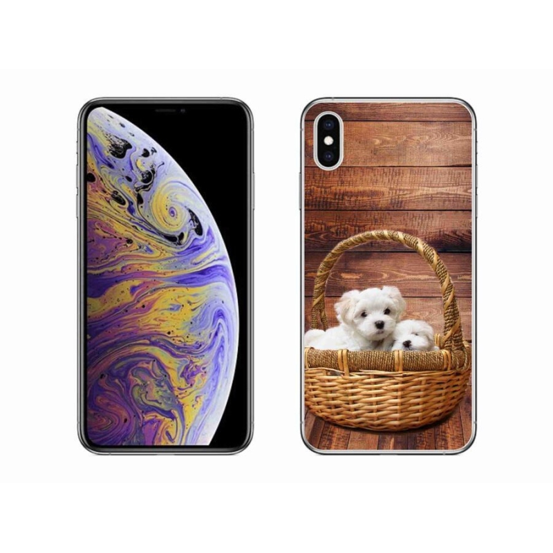 Gelový kryt mmCase na mobil iPhone XS Max - štěňátka
