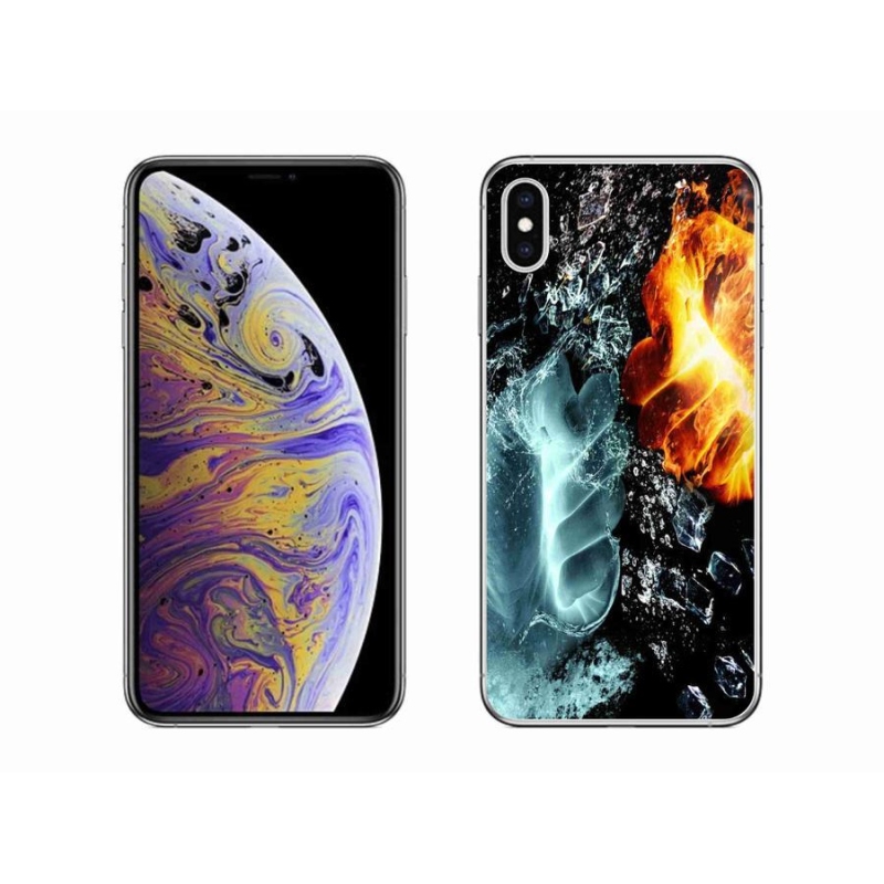 Gelový kryt mmCase na mobil iPhone XS Max - voda a oheň