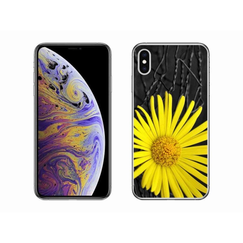 Gelový kryt mmCase na mobil iPhone XS Max - žlutá květina