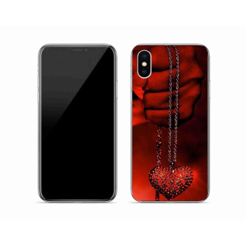Gelový kryt mmCase na mobil iPhone XS - náhrdelník