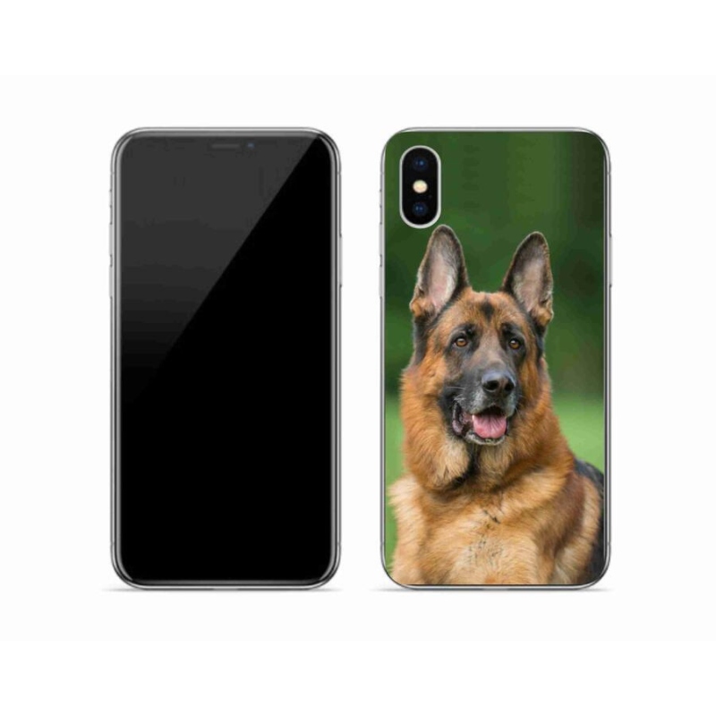 Gelový kryt mmCase na mobil iPhone XS - německý ovčák
