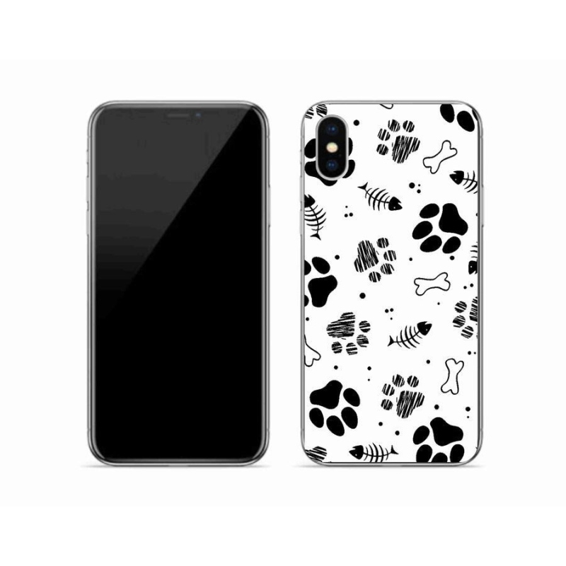 Gelový kryt mmCase na mobil iPhone XS - psí tlapky 1