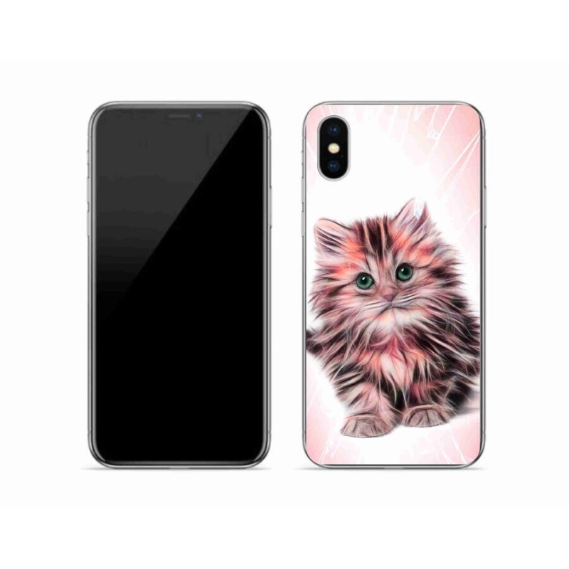 Gelový kryt mmCase na mobil iPhone XS - roztomilé kotě