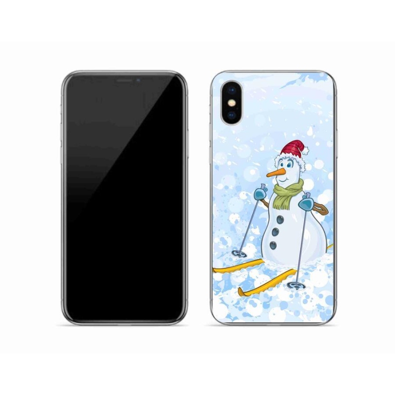 Gelový kryt mmCase na mobil iPhone XS - sněhulák