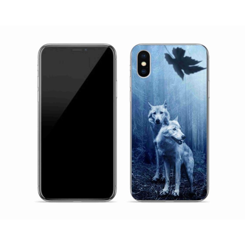 Gelový kryt mmCase na mobil iPhone XS - vlci v lese