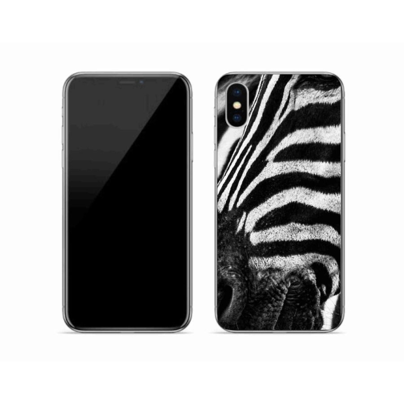 Gelový kryt mmCase na mobil iPhone XS - zebra