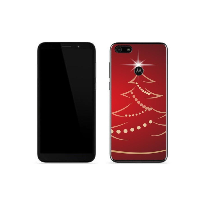 Gelový kryt mmCase na mobil Motorola Moto E6 Play - kreslený vánoční stromek