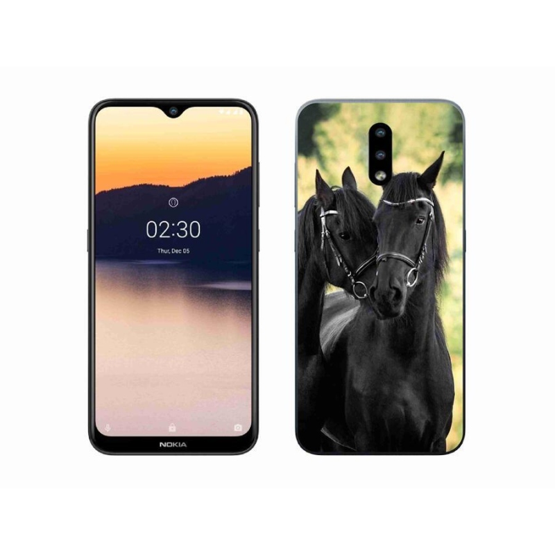 Gelový kryt mmCase na mobil Nokia 2.3 - dva černí koně