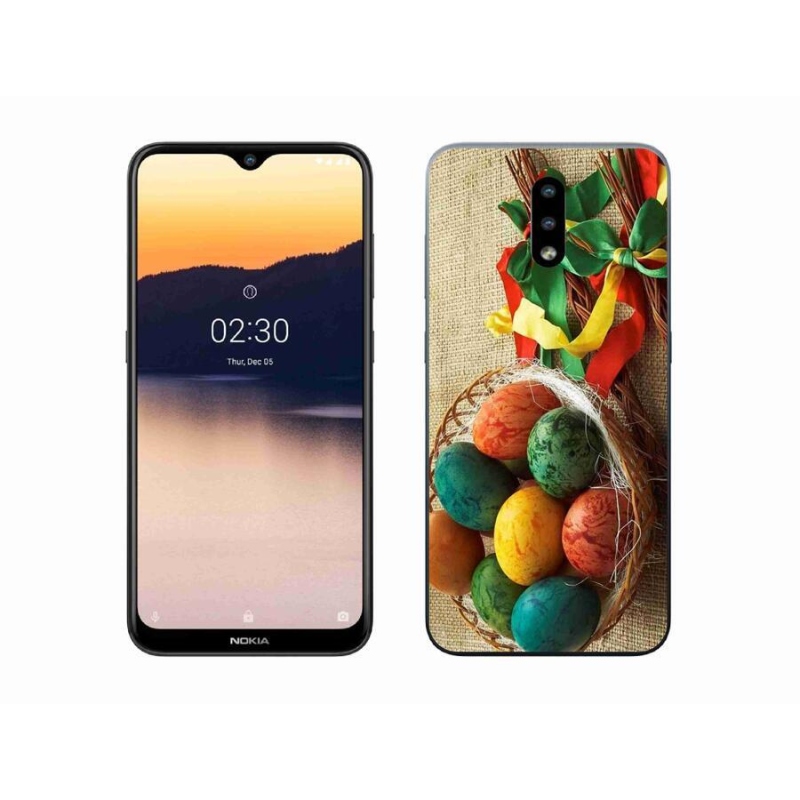 Gelový kryt mmCase na mobil Nokia 2.3 - pomlázky a vajíčka