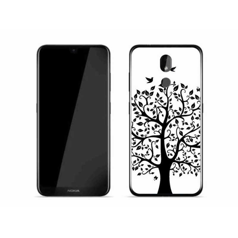 Gelový kryt mmCase na mobil Nokia 3.2 - černobílý strom