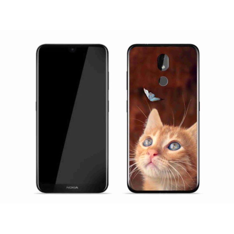 Gelový kryt mmCase na mobil Nokia 3.2 - motýl a kotě