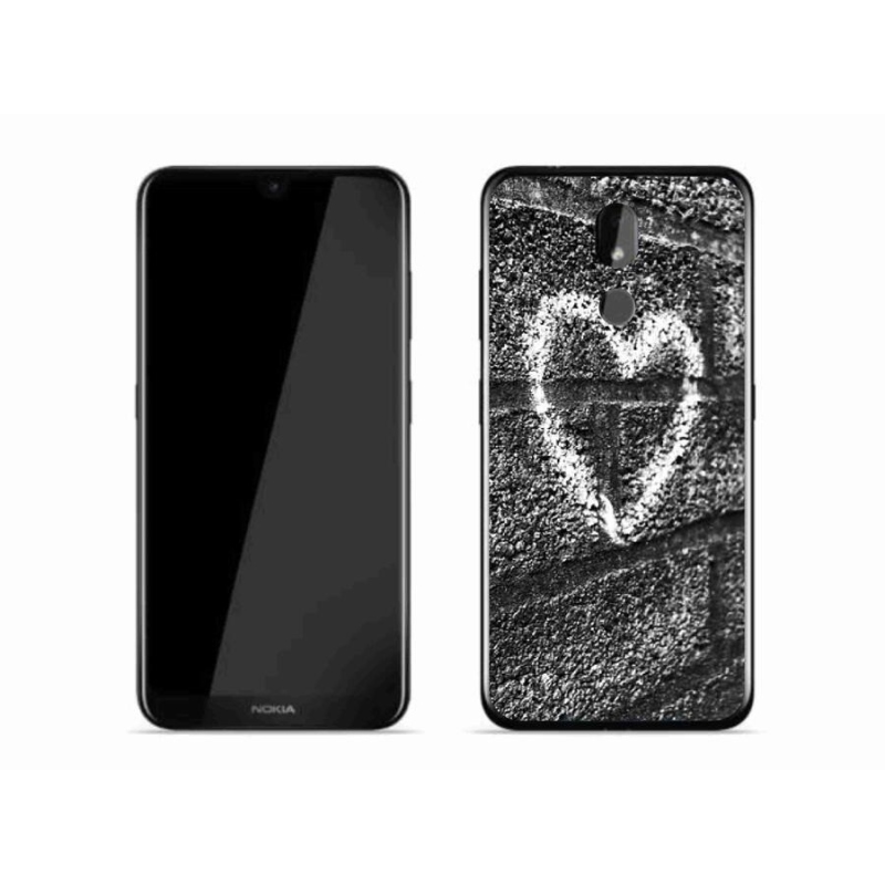Gelový kryt mmCase na mobil Nokia 3.2 - srdce na zdi