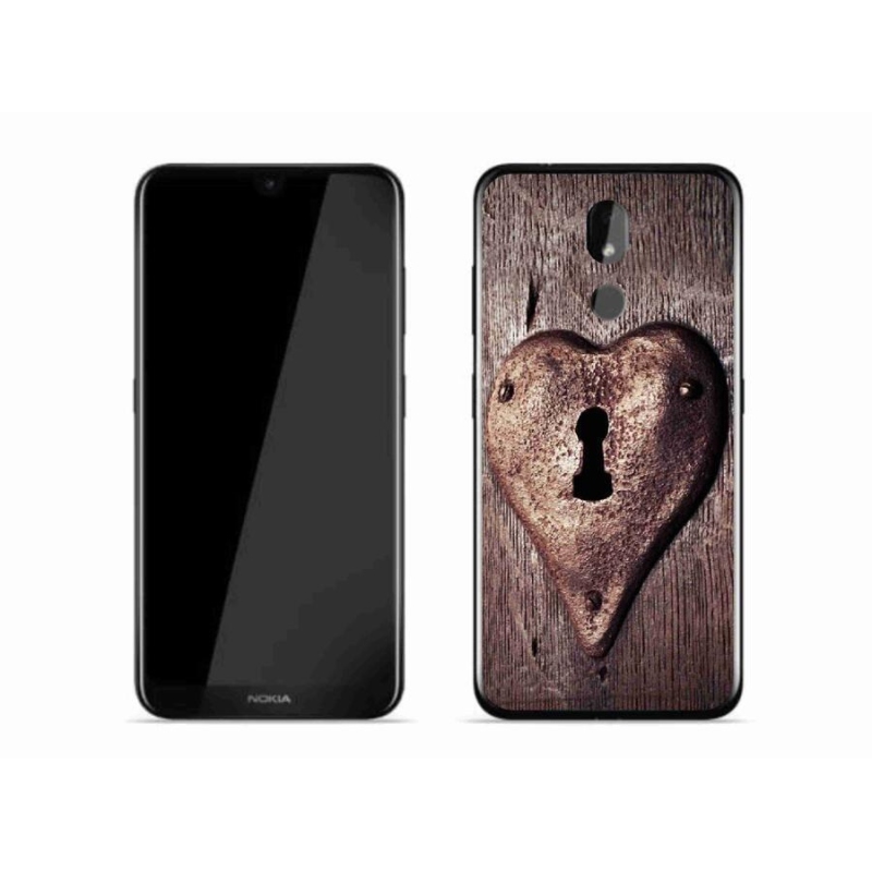 Gelový kryt mmCase na mobil Nokia 3.2 - zámek ve tvaru srdce