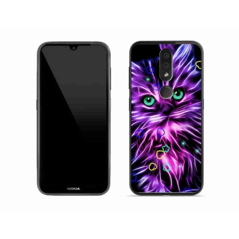 Gelový kryt mmCase na mobil Nokia 4.2 - abstraktní kočka