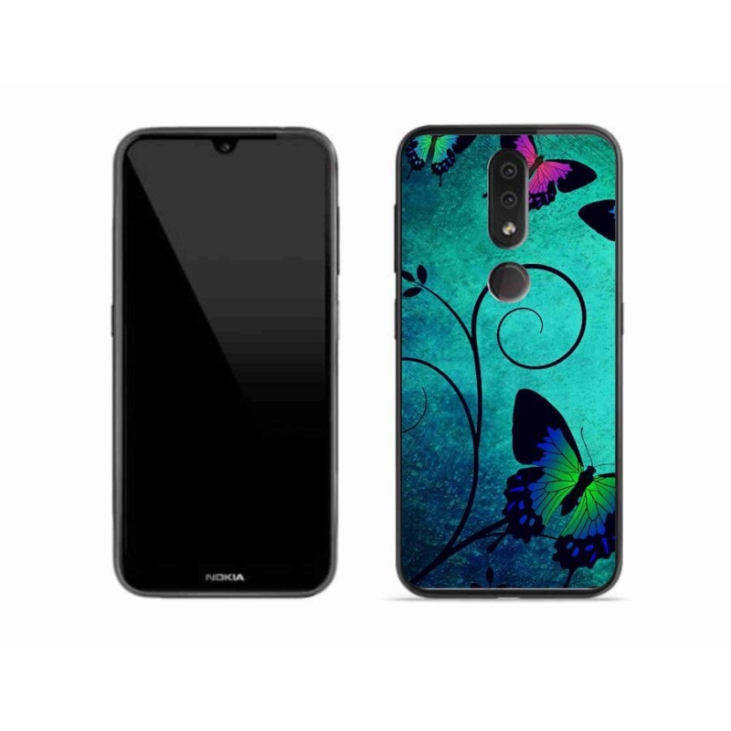 Gelový kryt mmCase na mobil Nokia 4.2 - barevní motýli