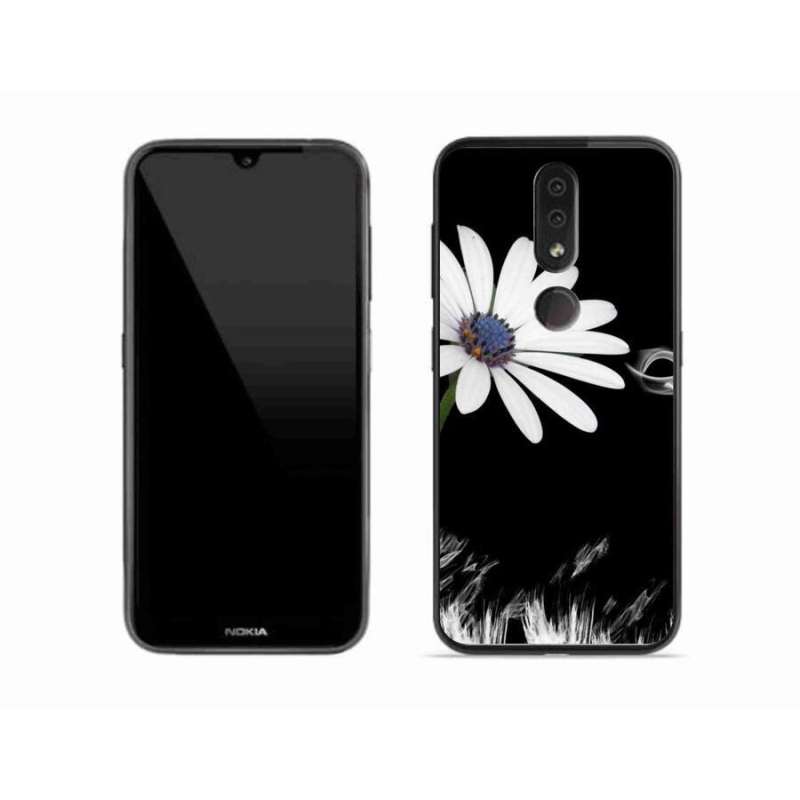 Gelový kryt mmCase na mobil Nokia 4.2 - bílá květina