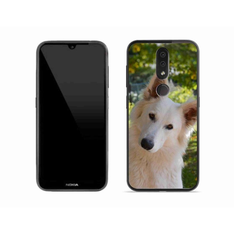 Gelový kryt mmCase na mobil Nokia 4.2 - bílý švýcarský ovčák 1
