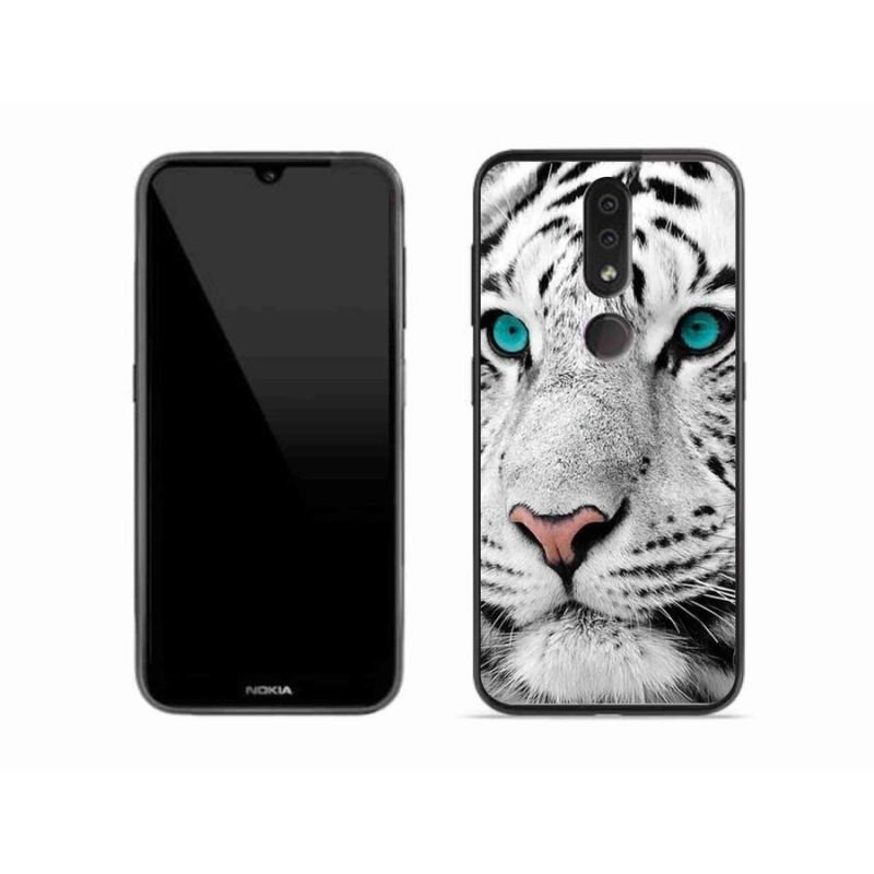 Gelový kryt mmCase na mobil Nokia 4.2 - bílý tygr